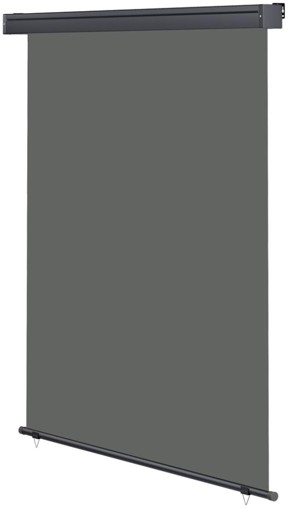 Senkrechtmarkise ausziehbar Seitenmarkise Windschutz Balkonmarkise Sichtschutz 100x250cm - Grau Bild 1