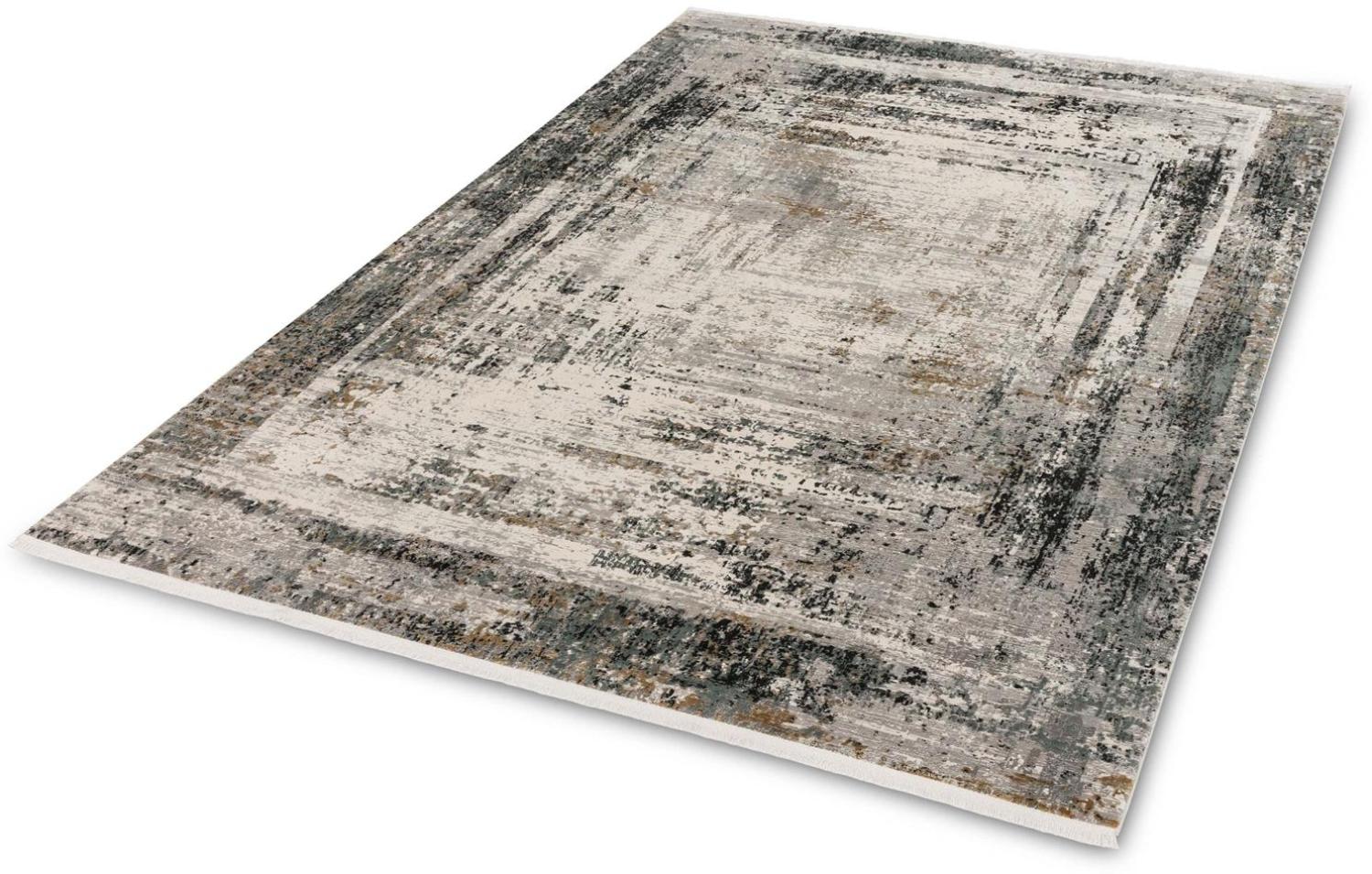 Teppich in Vintage Bord. Grau aus 50% Viskose, 50% Acryl - 190x133x1,1cm (LxBxH) Bild 1
