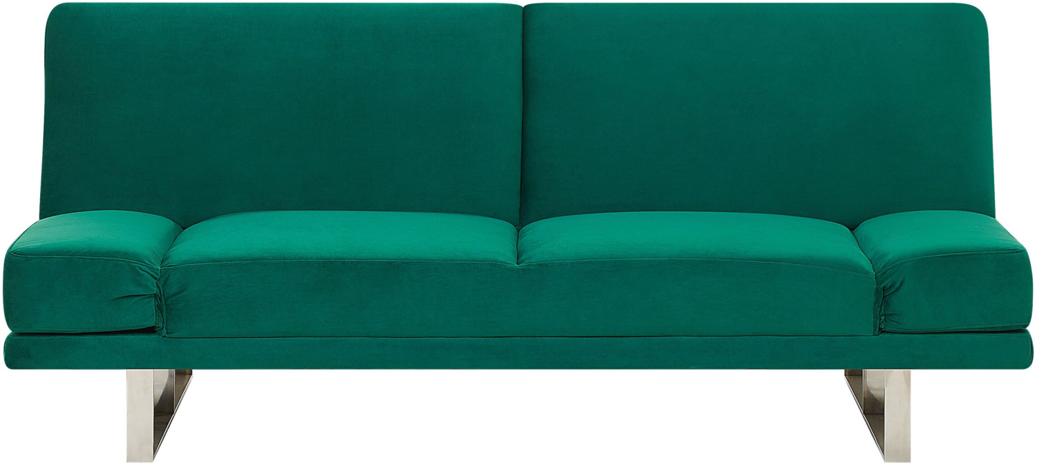 Schlafsofa 2-Sitzer Samtstoff grün YORK Bild 1