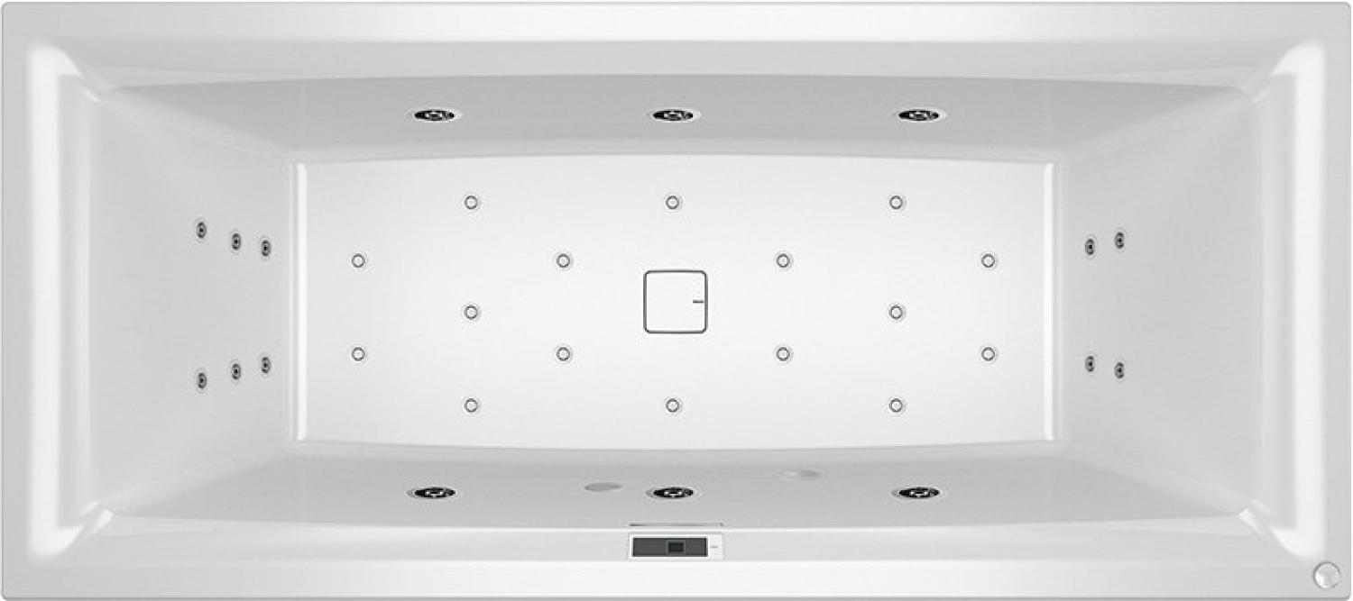 RIHO Still Square Rechteck-Badewanne, Version rechts, mit Bliss-System, Einbau, mit Ab-/Überlaufgarnitur, 2-Sitzer, weiß, B, Ausführung: 170x75x50cm, ohne Kopfkissen/Licht - B100012005 Bild 1