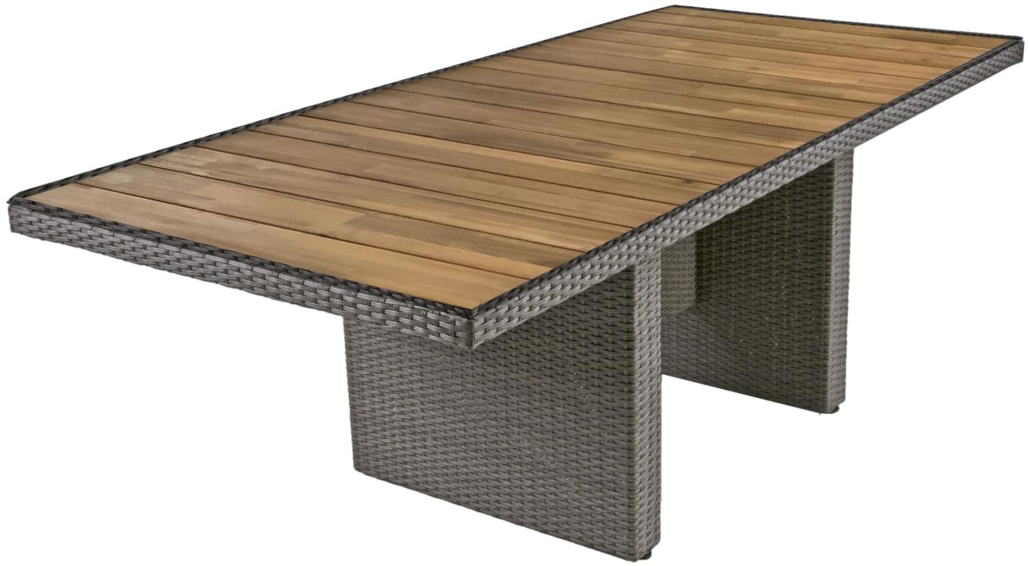 Tisch BRAGA 220cm grau Polyrattan Akazie Gartentisch Garten Gartenmöbel Möbel Bild 1