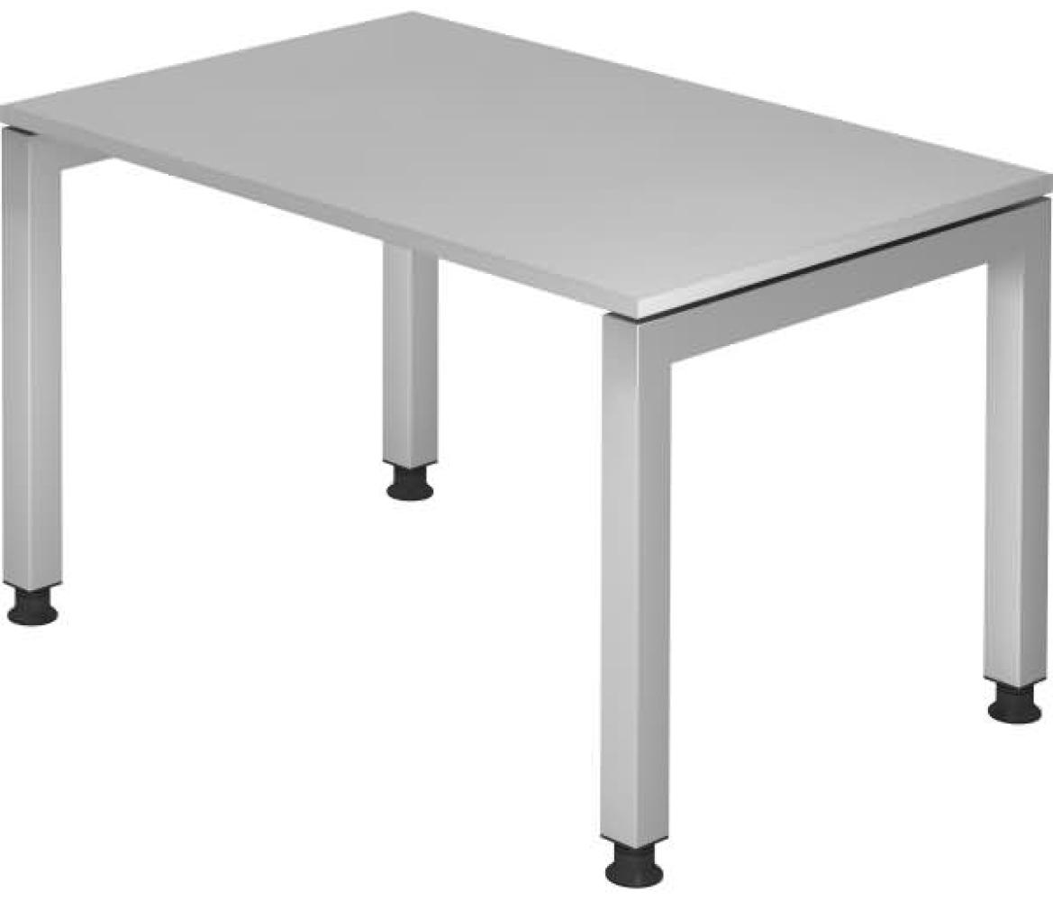 Schreibtisch JS12 U-Fuß / 4-Fuß eckig 120x80cm Grau Gestellfarbe: Silber Bild 1