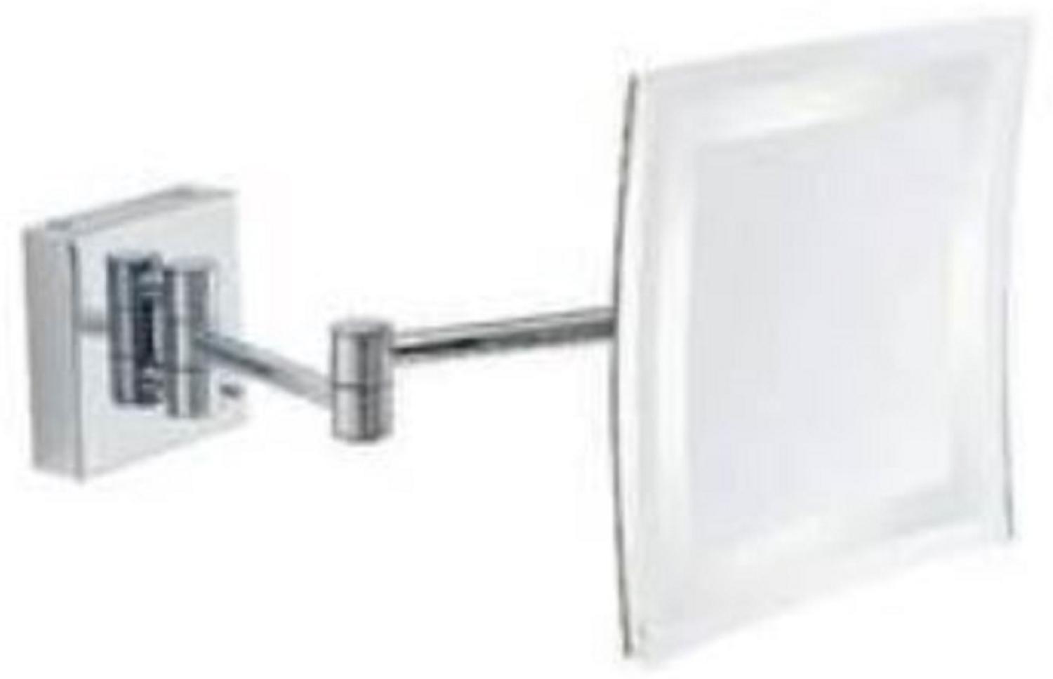 Casa Padrino Luxus LED Kosmetik Spiegel Silber 22 x 39 x H. 22 cm - Verstellbarer Kosmetik Wandspiegel - Verchromter Badezimmer Schmink Spiegel - Luxus Badezimmer Accessoires Bild 1