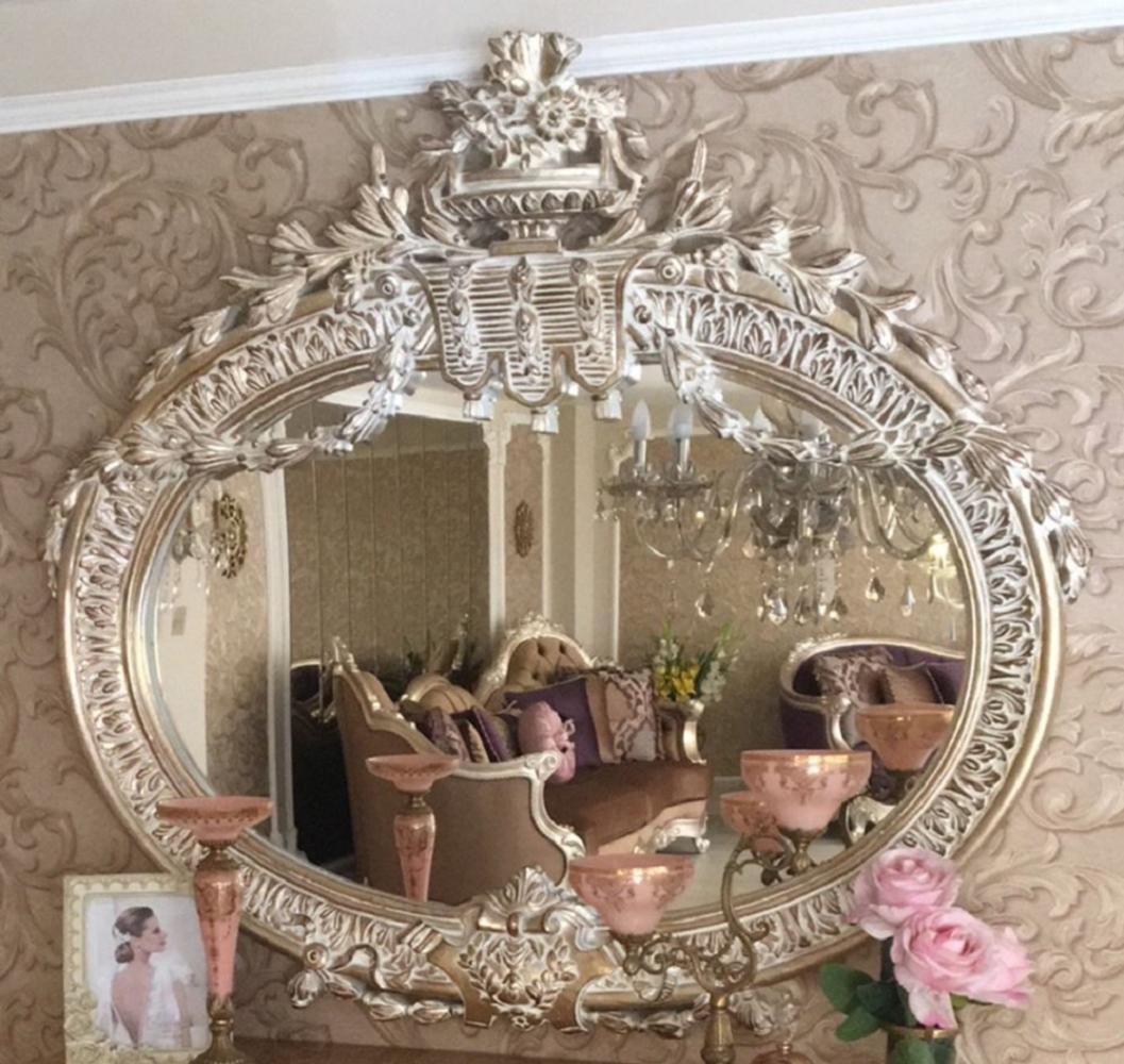 Casa Padrino Luxus Barock Spiegel Antik Gold - Prunkvoller handgefertigter Wandspiegel im Barockstil - Antik Stil Garderoben Spiegel - Wohnzimmer Spiegel - Barock Möbel Bild 1