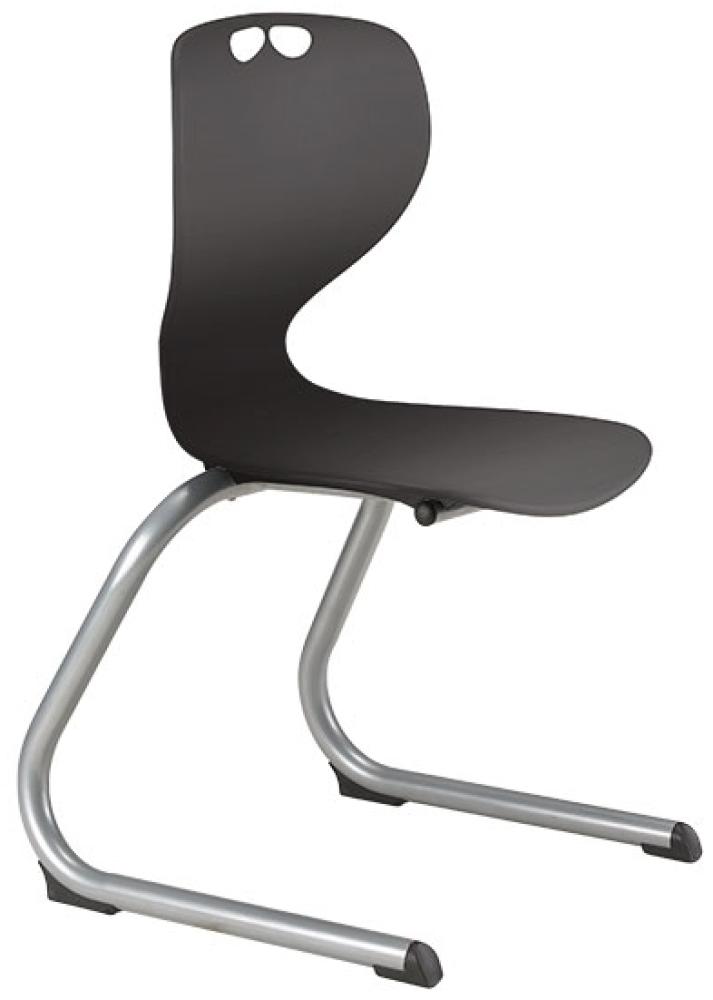 Rio Junior Stuhl blauer Sitz mit aluminiumgrauem C-Gestell Bild 1