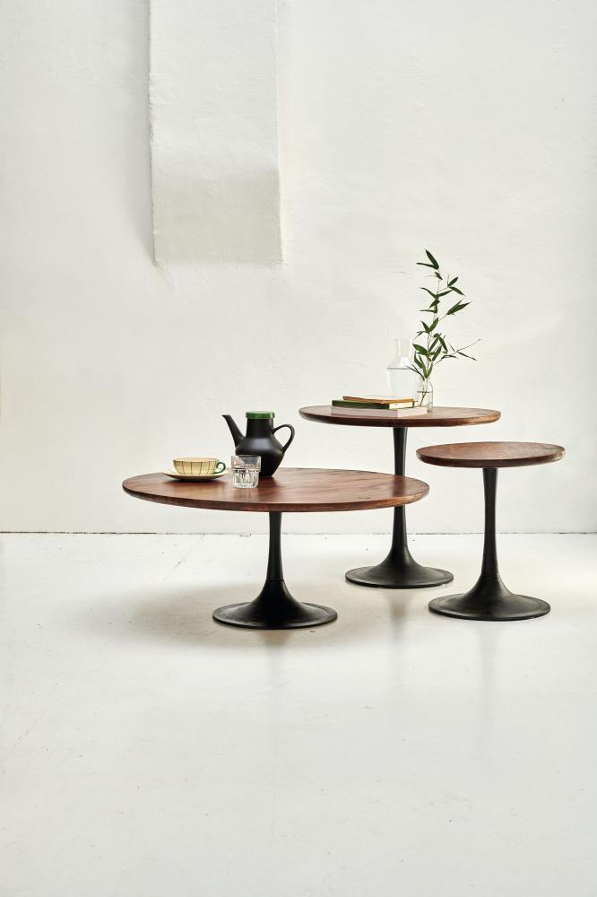 Couchtisch Mango Holz Wohnzimmer Tisch Beistelltisch Sofatisch rund Bild 1