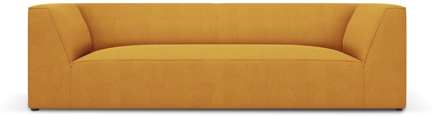Micadoni 3-Sitzer Sofa Ruby | Bezug Yellow | Beinfarbe Black Plastic Bild 1