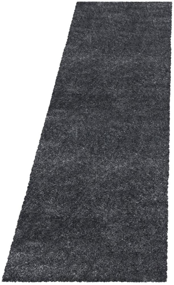 Hochflor Teppich Baquoa Läufer - 80x250 cm - Grau Bild 1