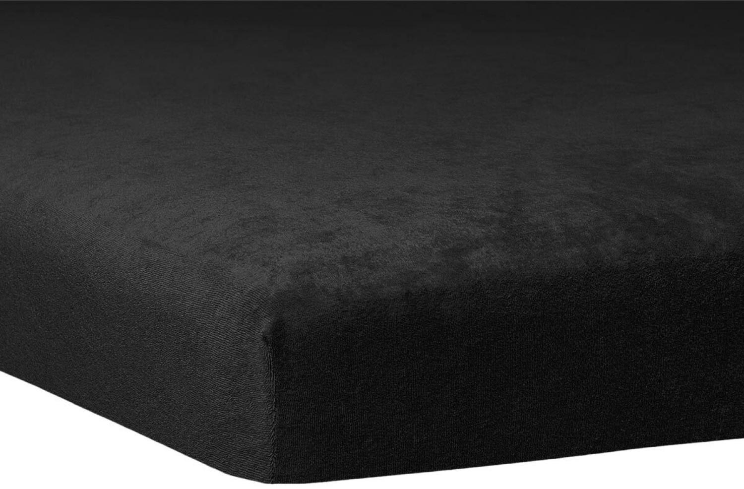 Traumschlaf Flausch Biber Topper Spannbettlaken|180x200 cm - 200x200 cm| schwarz Bild 1