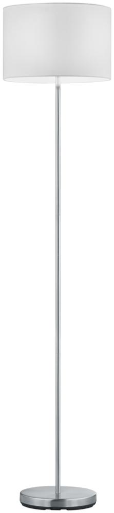 LED Stehleuchte Silber matt mit Stoffschirm in Weiß, Höhe 160cm Bild 1