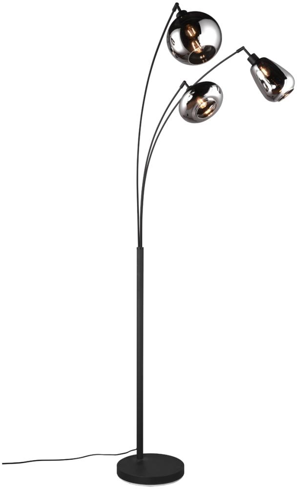 LED Stehleuchte Lampenschirm Glas Chrom bedampft, Höhe 200cm Bild 1