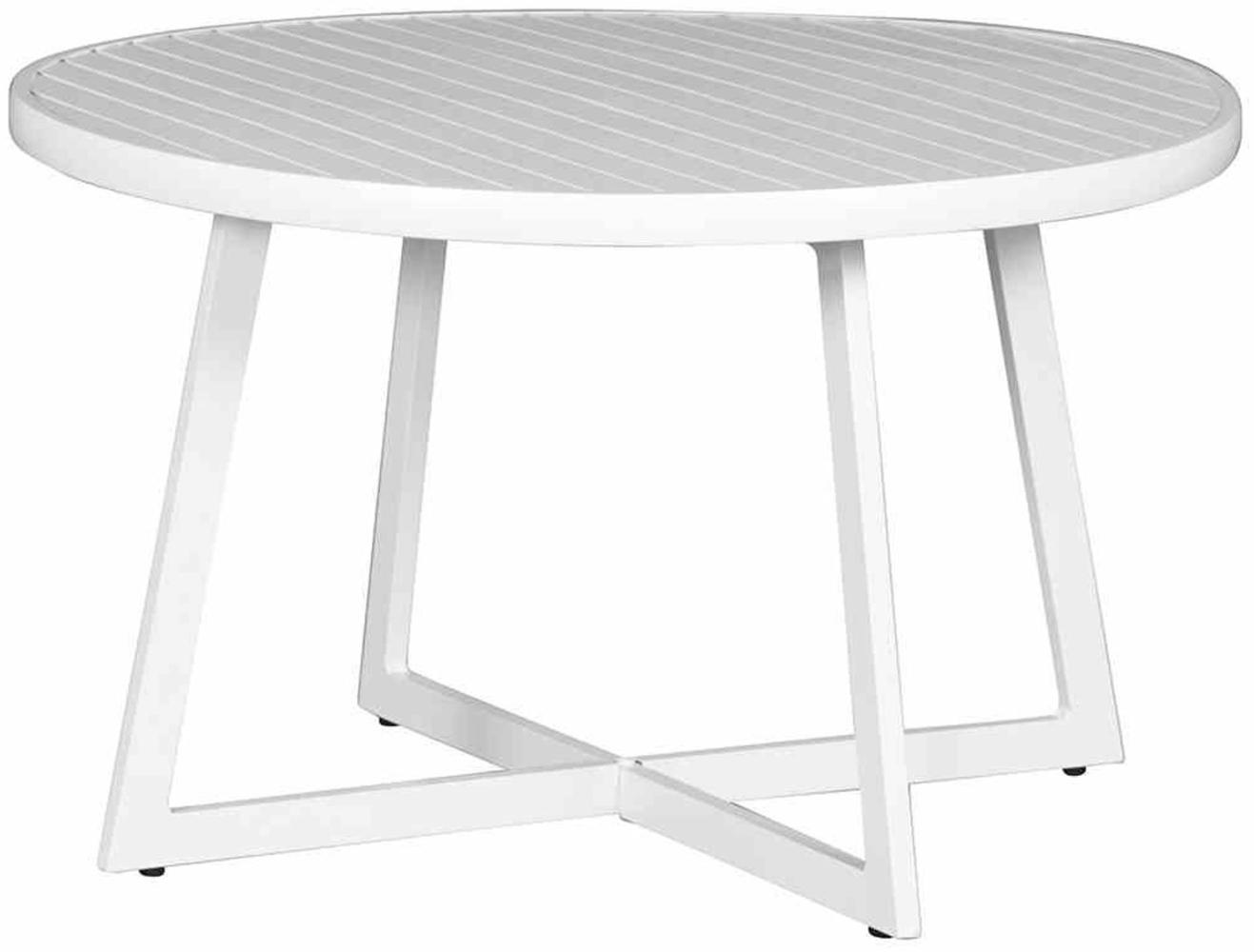 Alexis Lounge Tisch Ø 70x45 cm Gestell und Tischplatte Aluminium matt-weiß pulverbeschichtet Bild 1