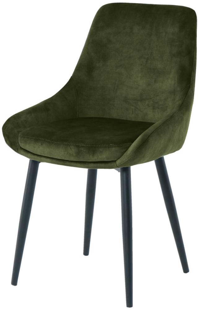 Sit Möbel Stuhl Stuhl, 2er-Set L = 48 x B = 57 x H = 84 cm Bezug grün, Beine schwarz Bild 1