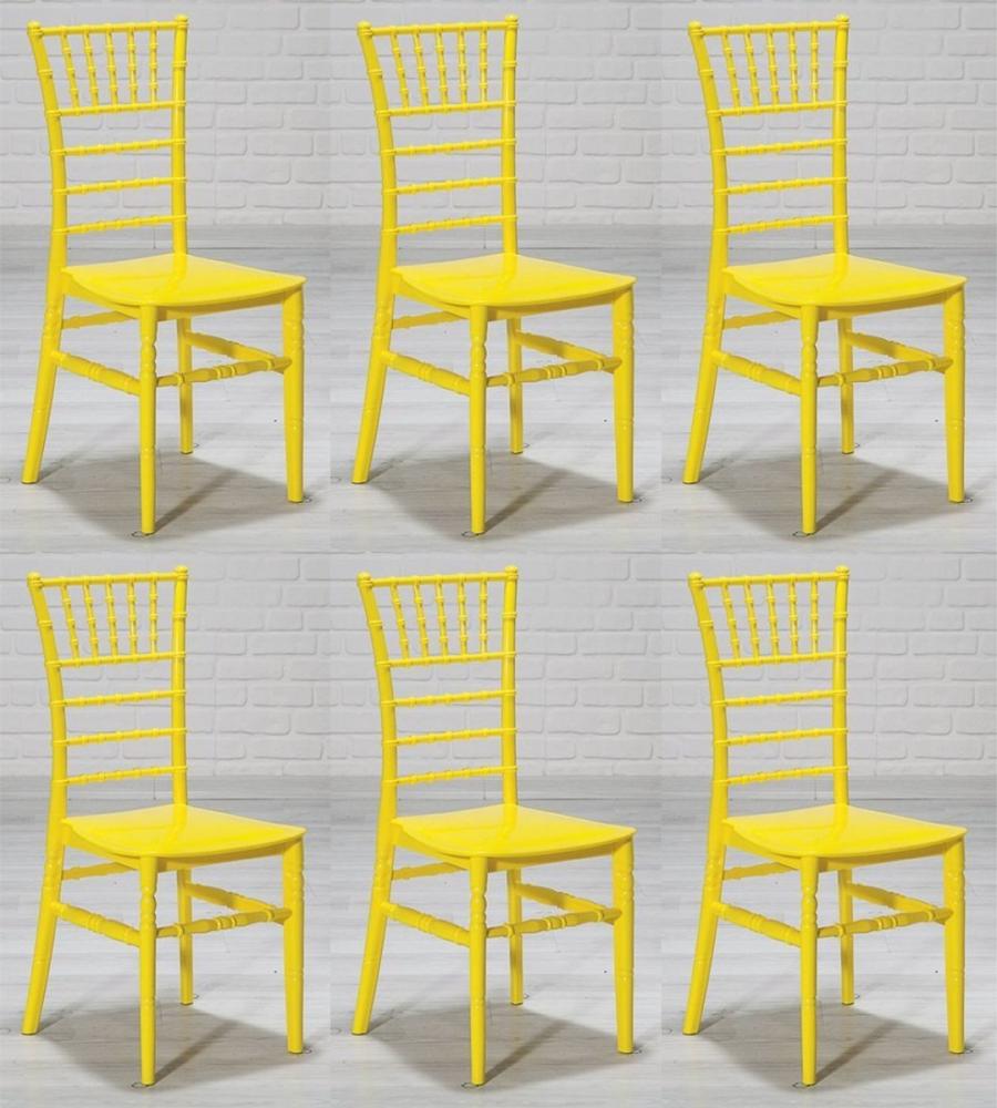 Casa Padrino Designer Acryl Stuhl Set Gelb 40 x 46 x H. 92,5 cm - Esszimmerstühle - Acryl Esszimmer Möbel Bild 1
