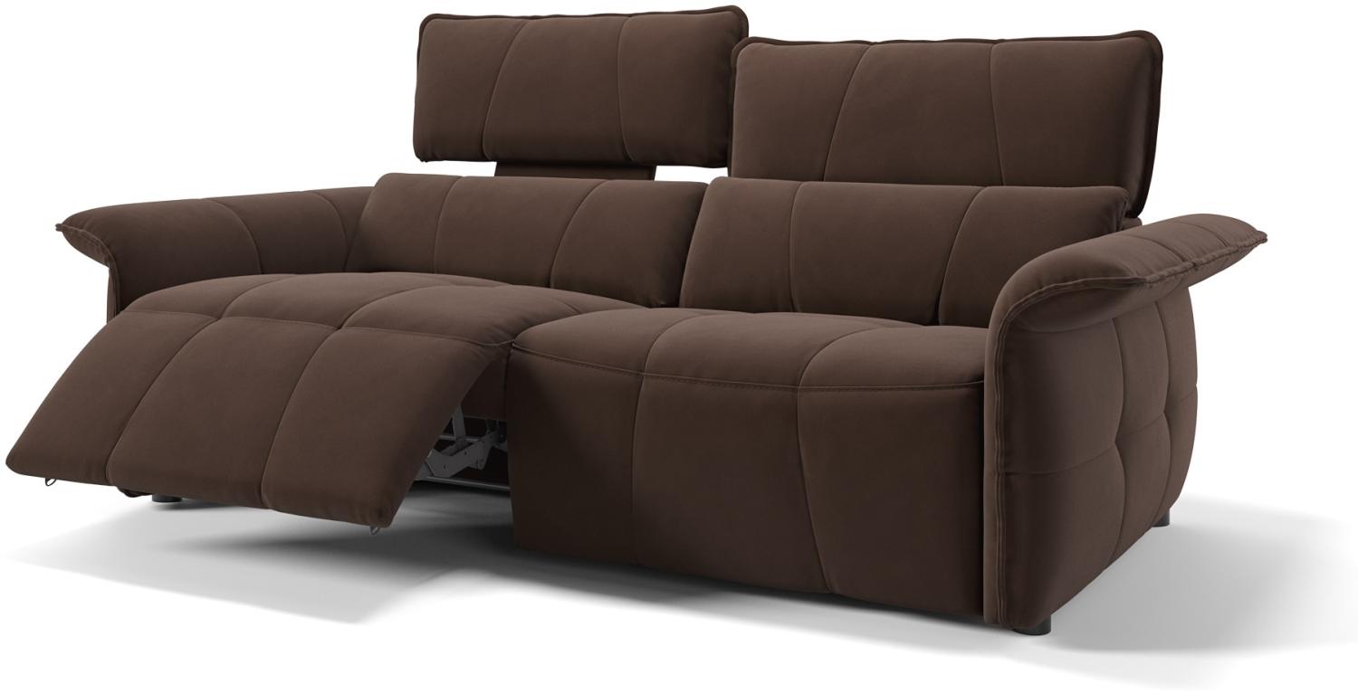 Sofanella 3-Sitzer ADRIA Stoffbezug Sofagarnitur Couch in Dunkelbraun Bild 1