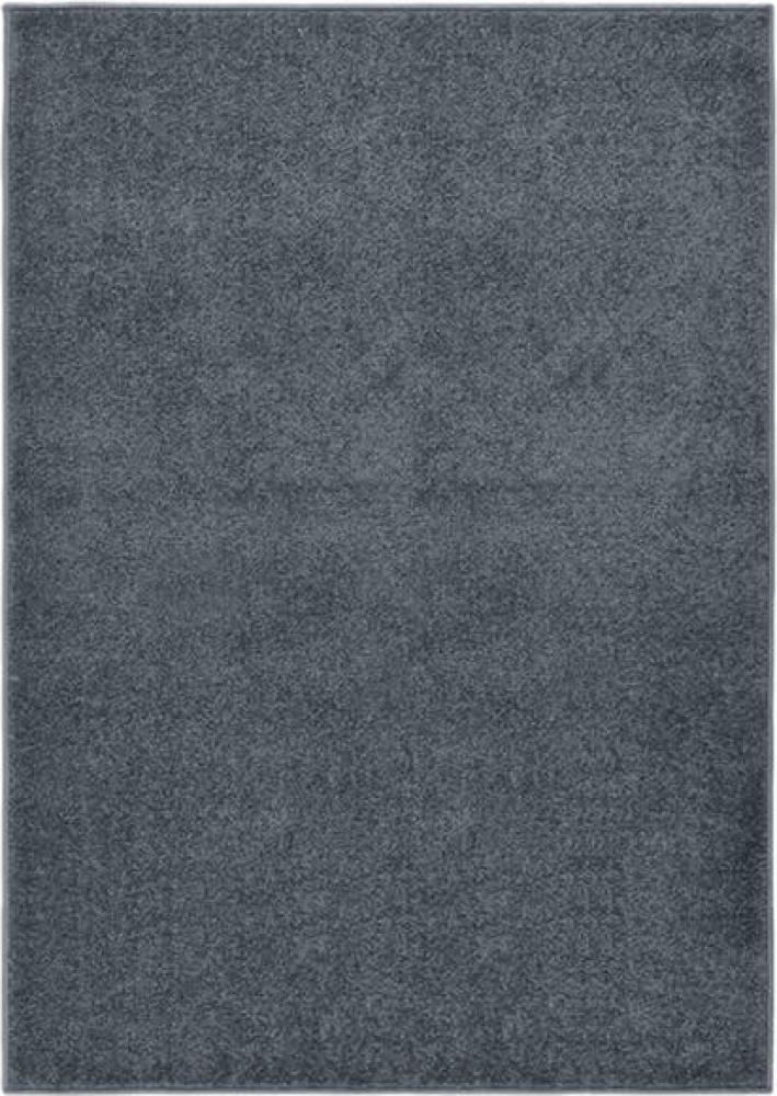 Teppich Kurzflor 240x340 cm Anthrazit Bild 1