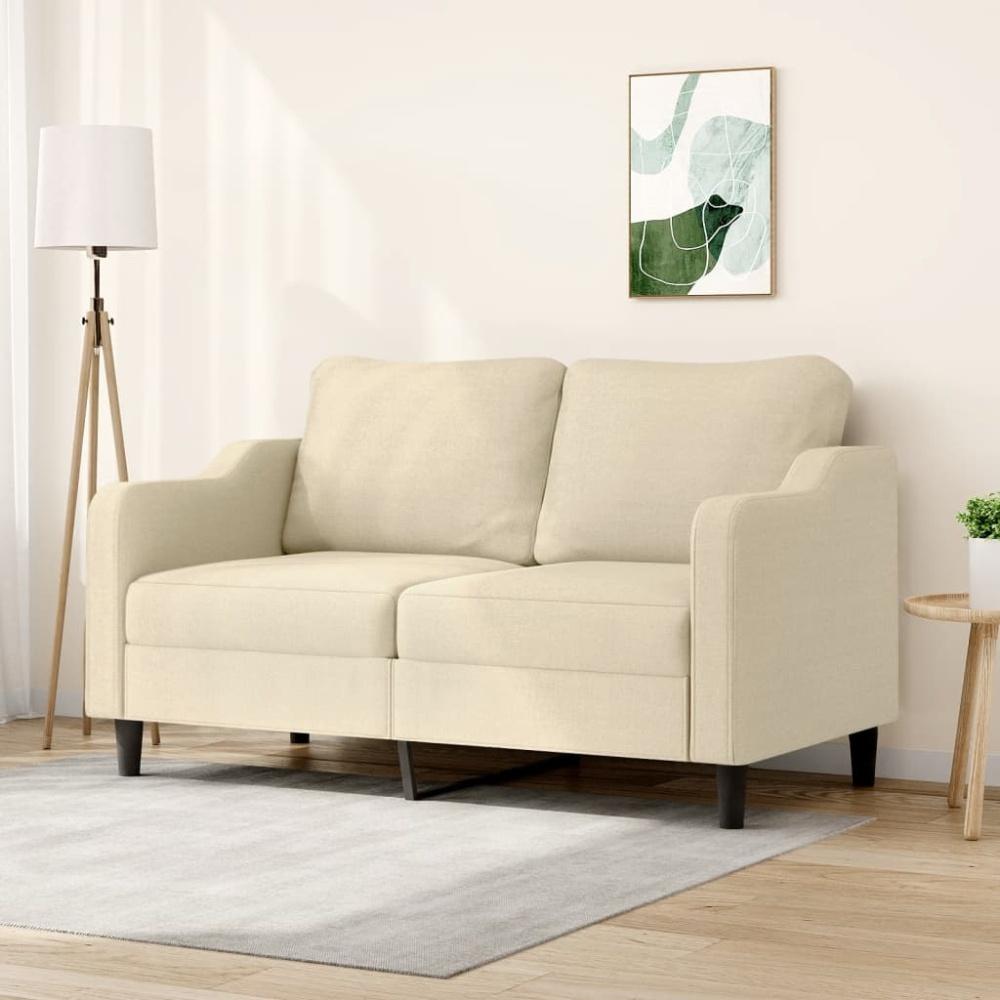 vidaXL 2-Sitzer-Sofa Creme 140 cm Stoff Bild 1