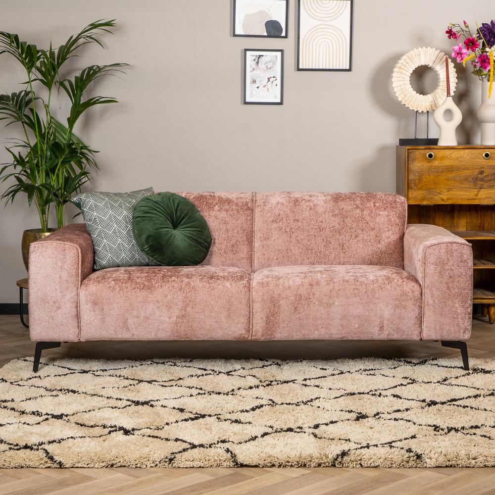 Bronx71 Design Sofa Vegas 2,5-Sitzer Chenille rosa Bild 1