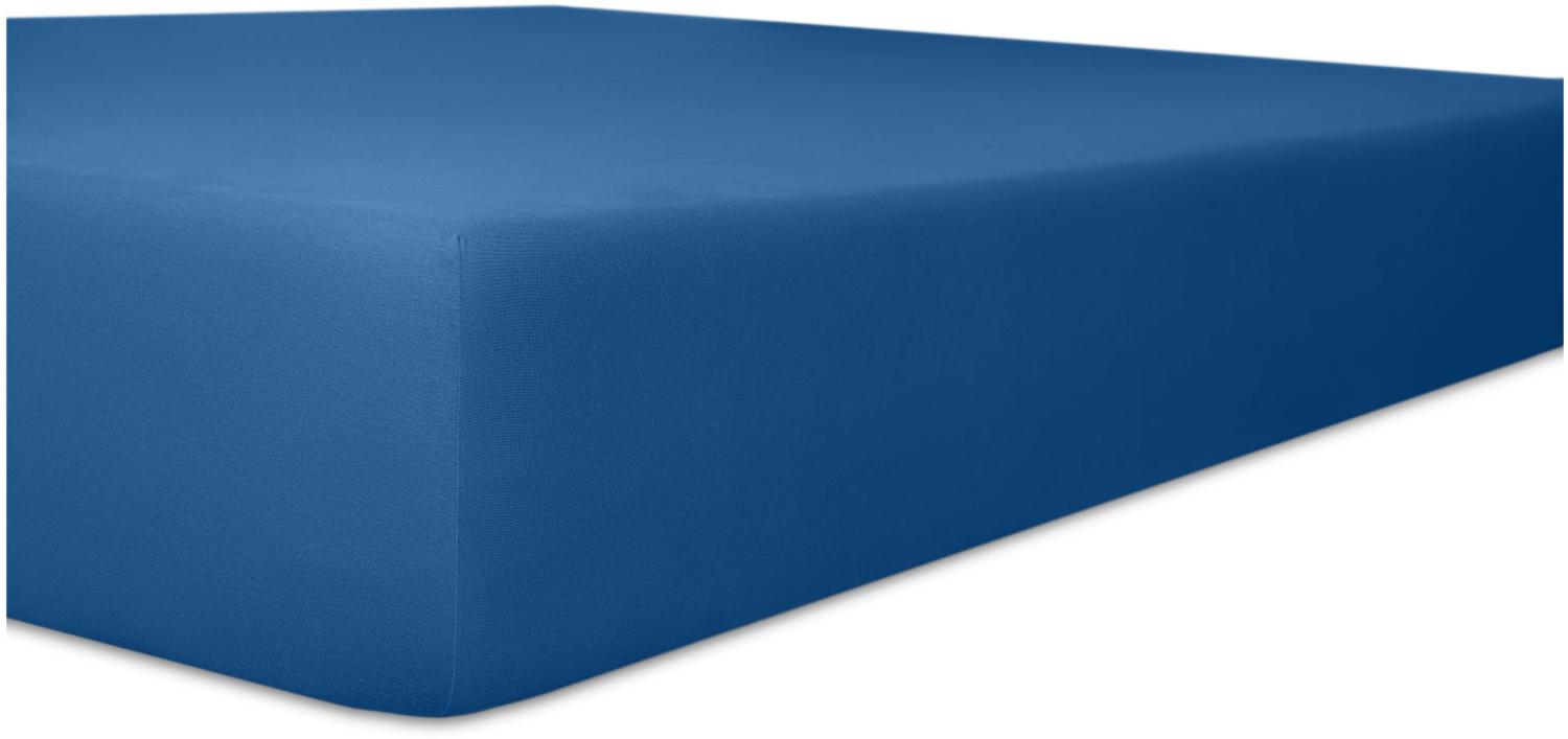Kneer Vario-Stretch Spannbetttuch one für Topper 4-12 cm Höhe Qualität 22 Farbe kobalt 100x220 cm Bild 1
