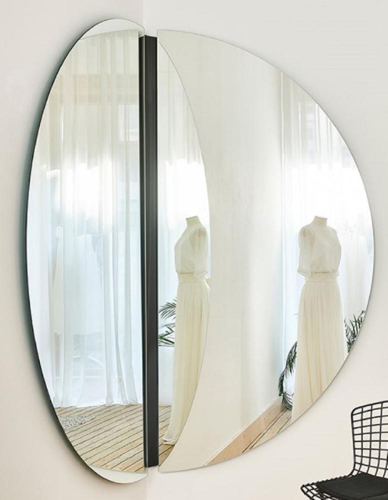 Casa Padrino Luxus Eckspiegel Schwarz 150 x 3,5 x H. 150 cm - Eck Wandspiegel - Hotel Spiegel - Boutique Spiegel - Luxus Qualität Bild 1