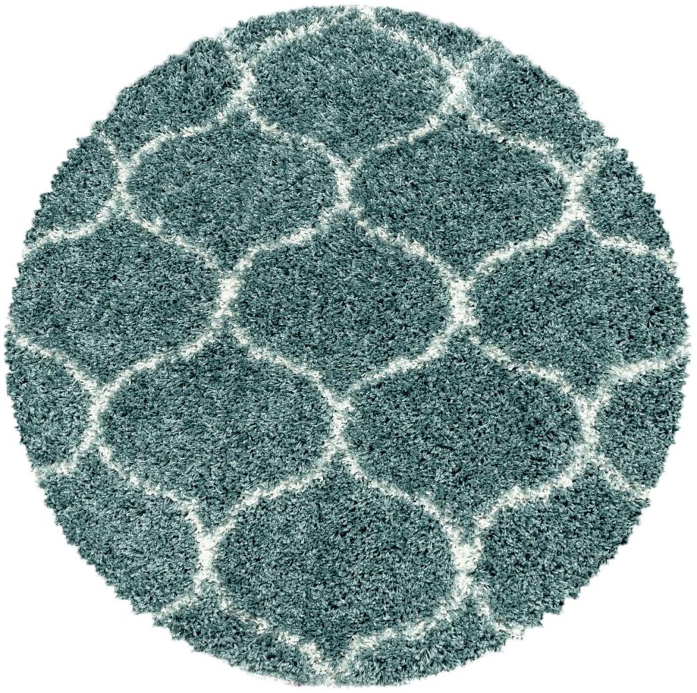 Hochflor Teppich Serena rund - 200 cm Durchmesser - Blau Bild 1