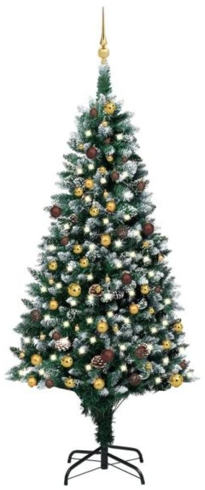 vidaXL Künstlicher Weihnachtsbaum mit LEDs Kugeln & Zapfen 210 cm, Mit Beleuchtung [3077532] Bild 1