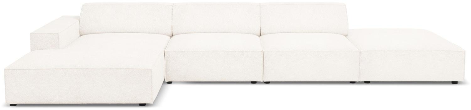 Micadoni 5-Sitzer Boucle Ecke links Sofa Jodie | Bezug Beige | Beinfarbe Black Plastic Bild 1