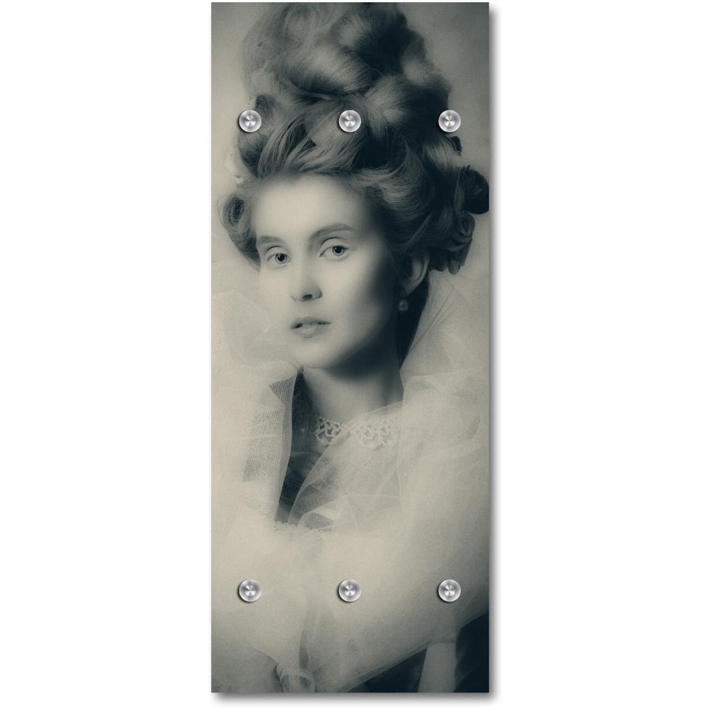 Queence Garderobe - "Jeanne" Druck auf hochwertigem Arcylglas inkl. Edelstahlhaken und Aufhängung, Format: 50x120cm Bild 1