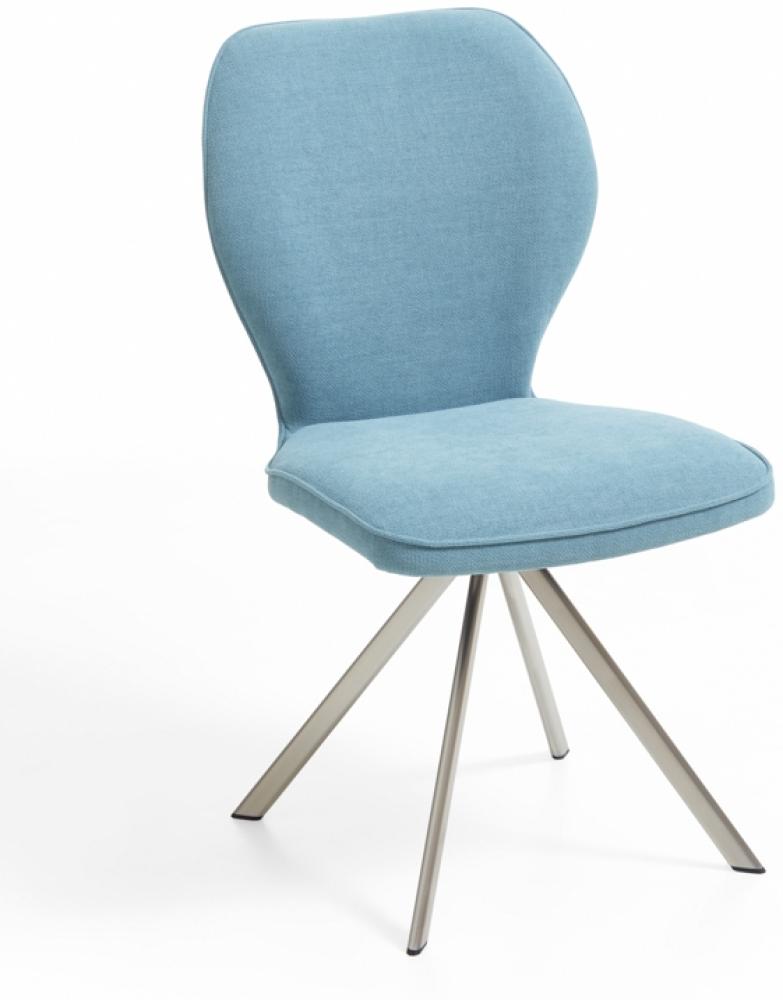 Niehoff Sitzmöbel Colorado Trend-Line Design-Stuhl Edelstahlgestell - Webstoff Malea-R eisblau Bild 1