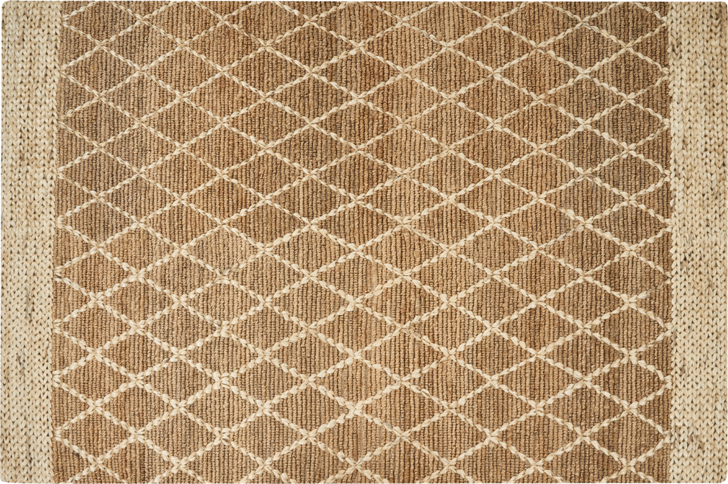 Teppich Jute beige 200 x 300 cm geometrisches Muster Kurzflor ZORAVA Bild 1