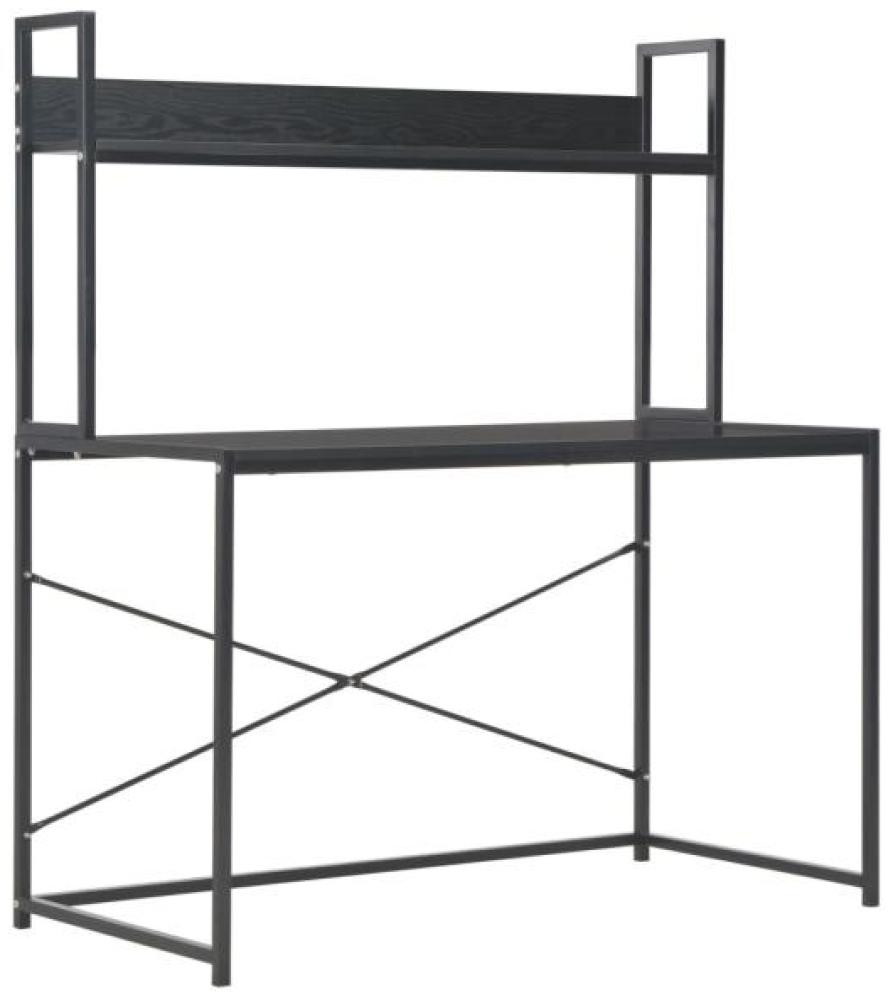 Computertisch mit Regal, Schwarz, 120 × 60 × 138 cm Bild 1