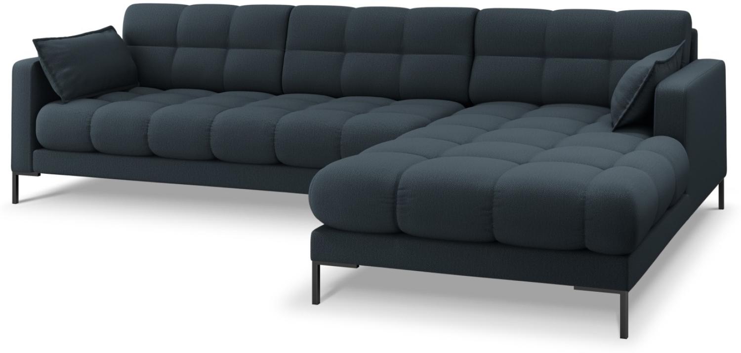 Micadoni 5-Sitzer Ecke rechts Sofa Mamaia | Bezug Blue | Beinfarbe Black Metal Bild 1