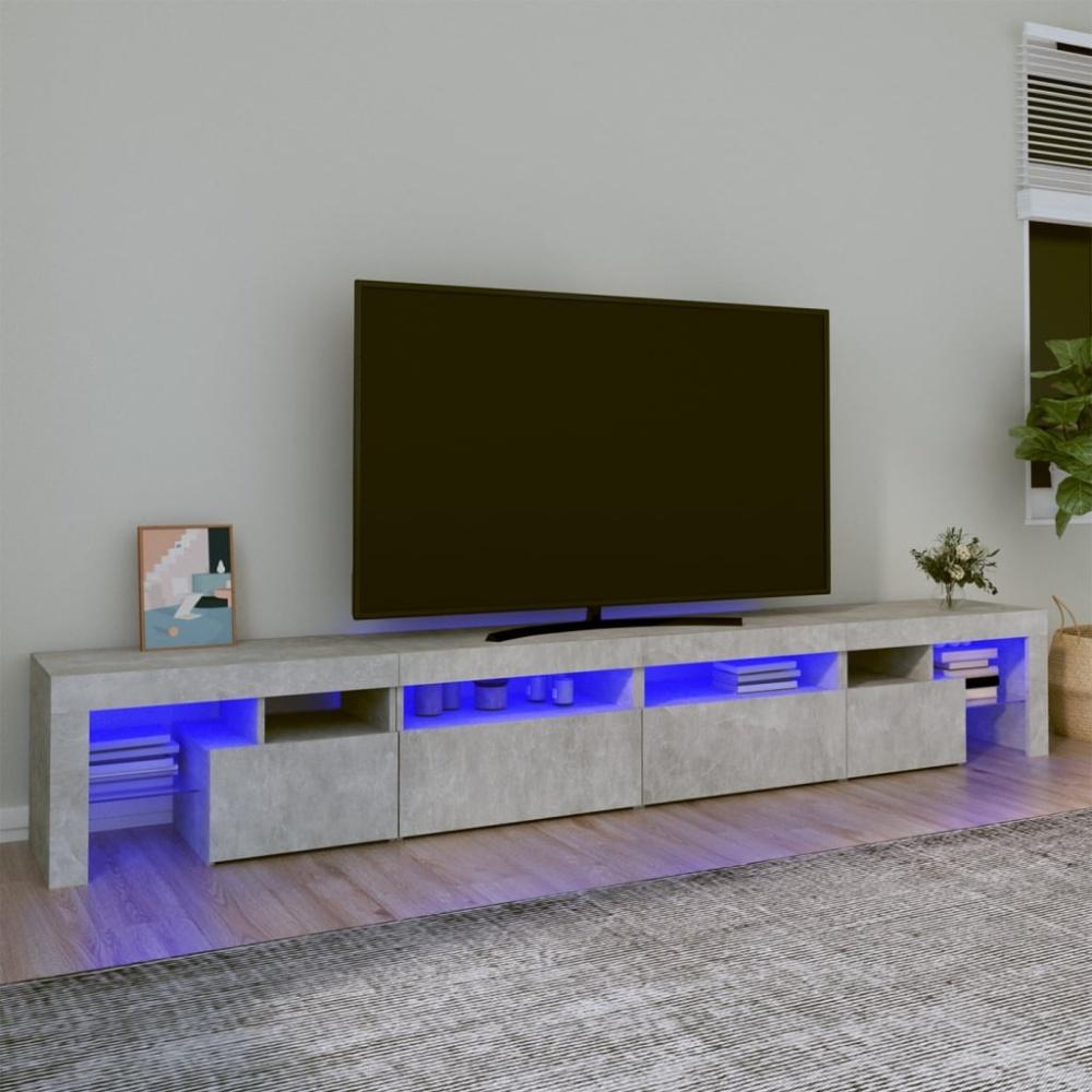 TV-Schrank mit LED-Leuchten Betongrau 280x36,5x40 cm Bild 1