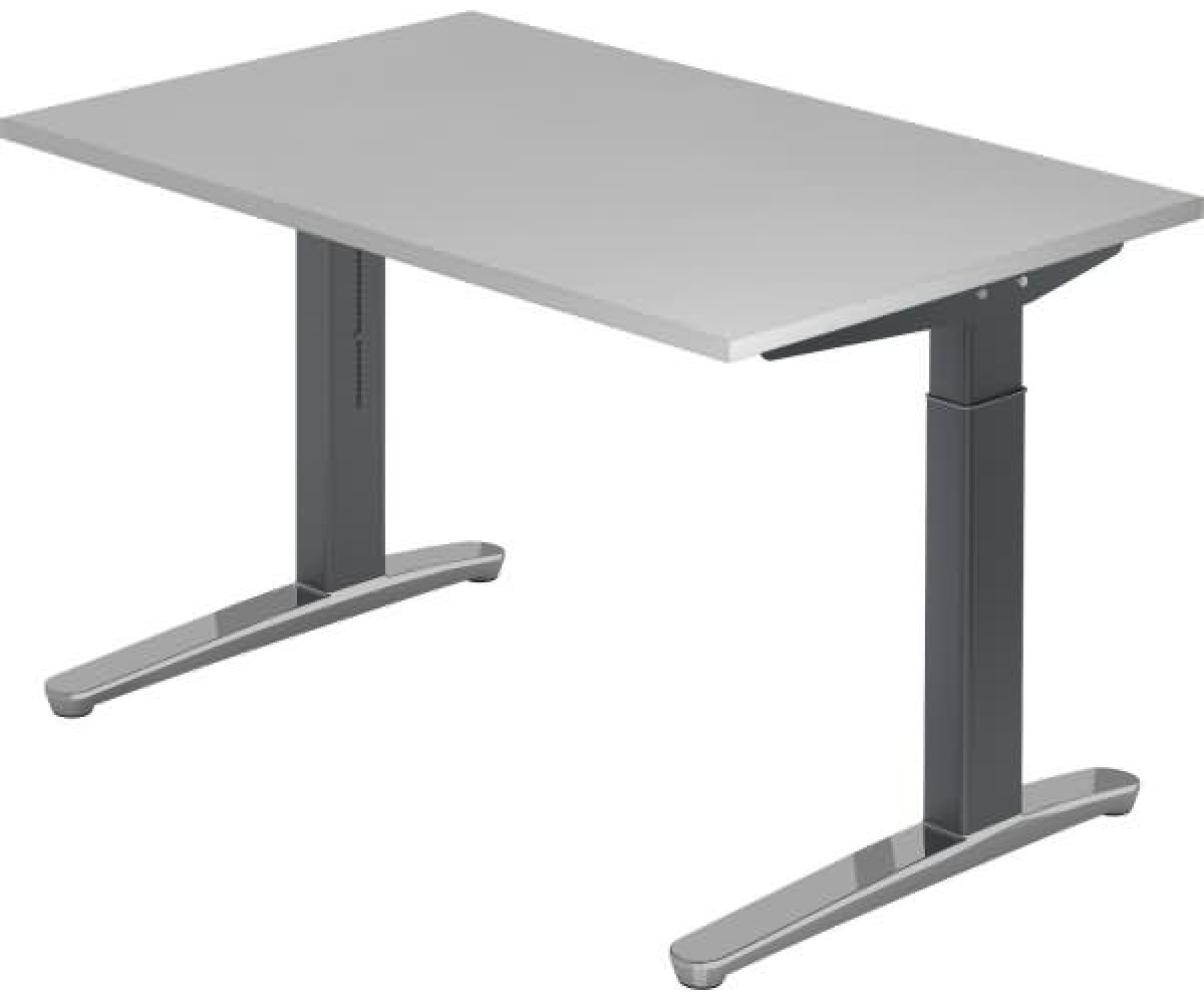 'XB12' Schreibtisch, C-Fuß, poliert, 120x80cm, Grau/Graphit Bild 1