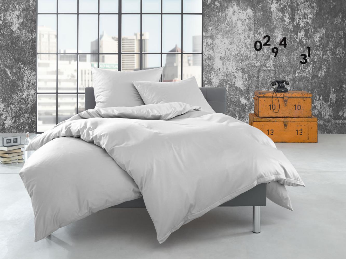 Bettwaesche-mit-Stil Flanell Bettwäsche uni / einfarbig weiß Kissenbezug 80x80 cm Bild 1