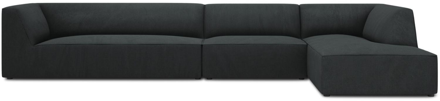 Micadoni 5-Sitzer Modular Ecke rechts Sofa Ruby | Bezug Black | Beinfarbe Black Plastic Bild 1