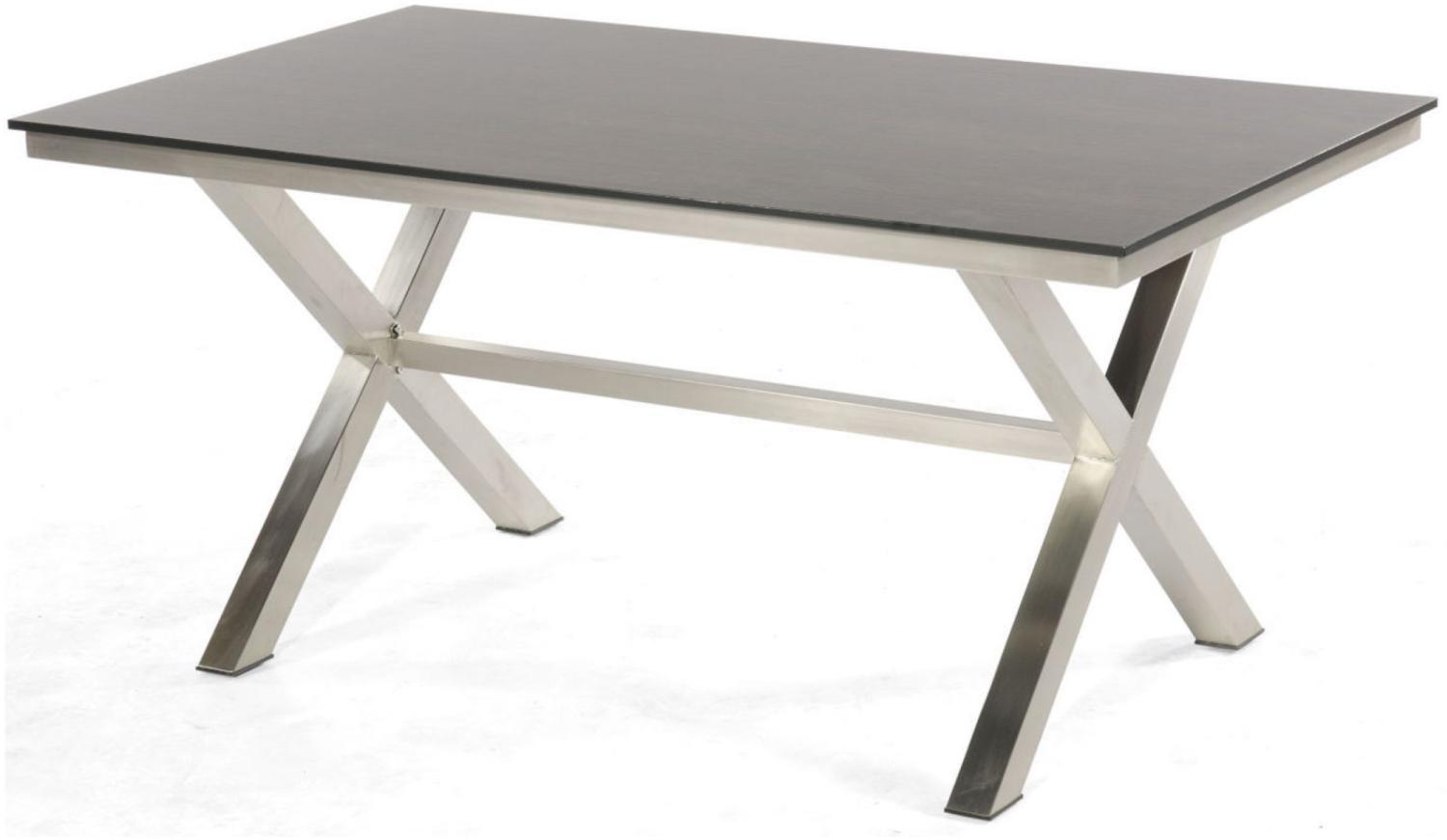 Sonnenpartner Gartentisch Base-Spectra 160x90 cm Edelstahl Tischsystem Tischplatte Compact HPL sandstone Bild 1