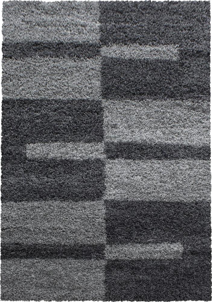 Hochflor Teppich Gianna rechteckig - 140x200 cm - Grau Bild 1