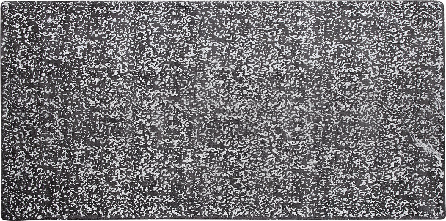 Teppich dunkelgrau-silber 80 x 150 cm abstraktes Muster ESEL Bild 1