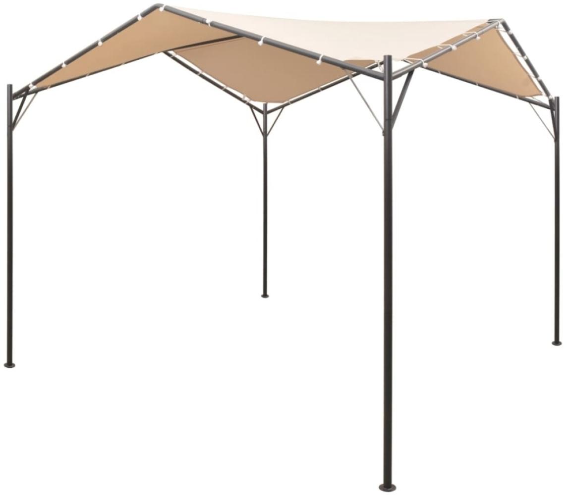 vidaXL Pavillon Partyzelt Überdachung 4x4 m Stahl Beige 43167 Bild 1