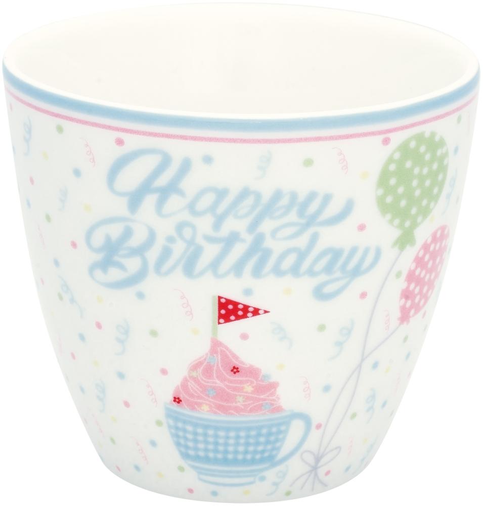 Greengate Alma Latte Cup Birthday white 0,35 l Bild 1
