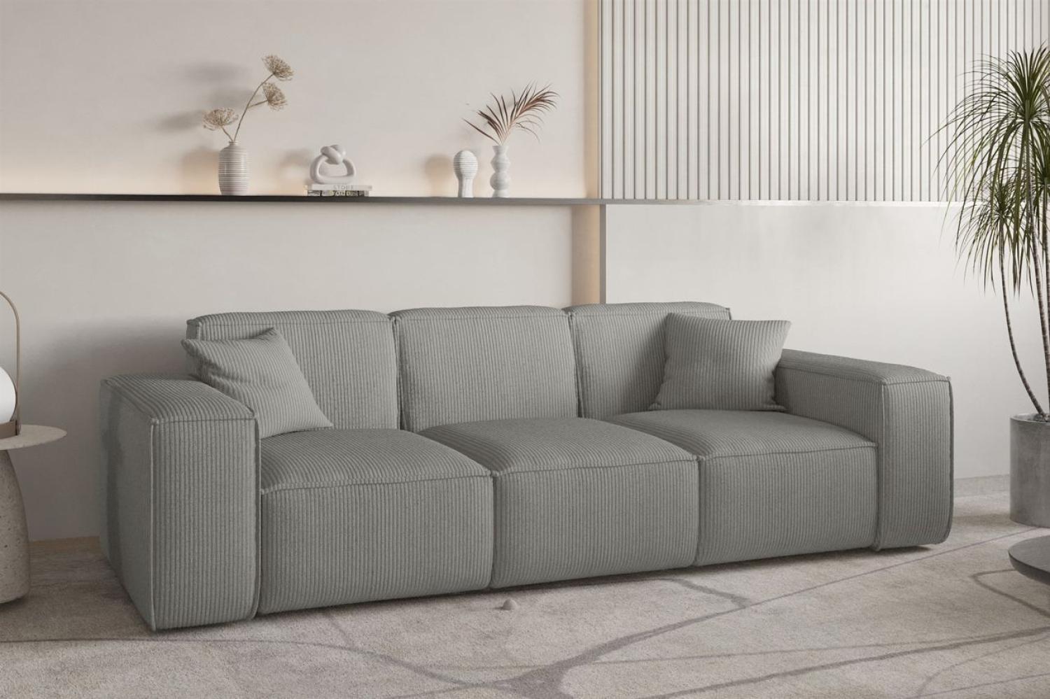 Sofa Designersofa CELES PREMIUM 3-Sitzer in Stoff Scala Grau Bild 1