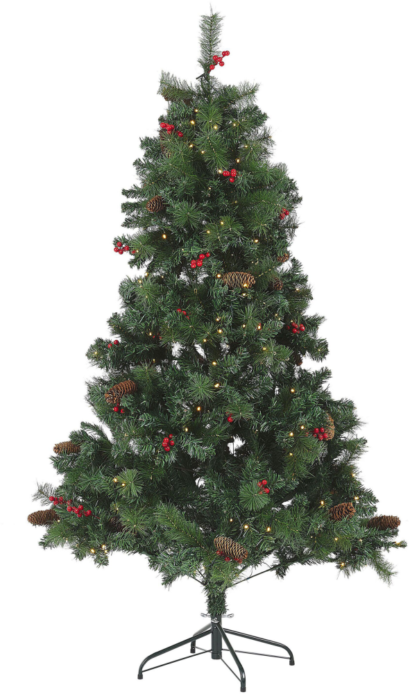 Künstlicher Weihnachtsbaum mit LED Beleuchtung 180 cm grün JACINTO Bild 1