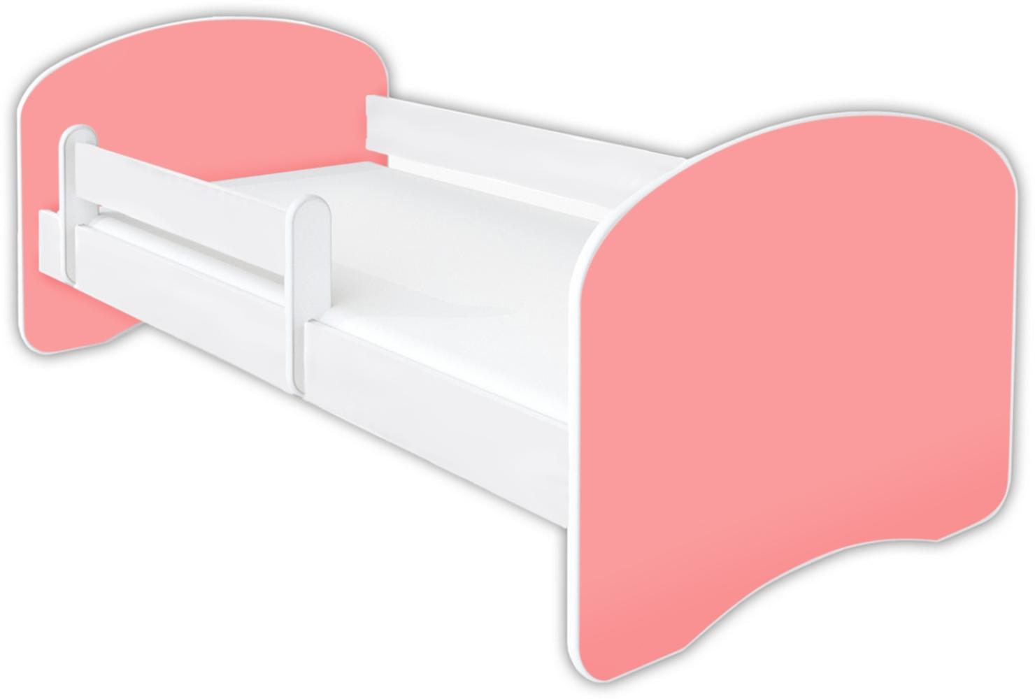 Clamaro 'Schlummerland UNI' Kinderbett 80x180 cm, Rose 2, inkl. Lattenrost, Matratze und Rausfallschutz (ohne Schublade) Bild 1