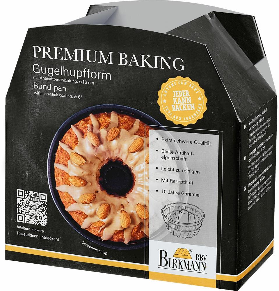 Birkmann Premium Baking Gugelhupfform, Backform, Kuchenbackform, Kuchenform, Gugelhupf, Karbonstahl, Ø 16 cm, 882157 Bild 1