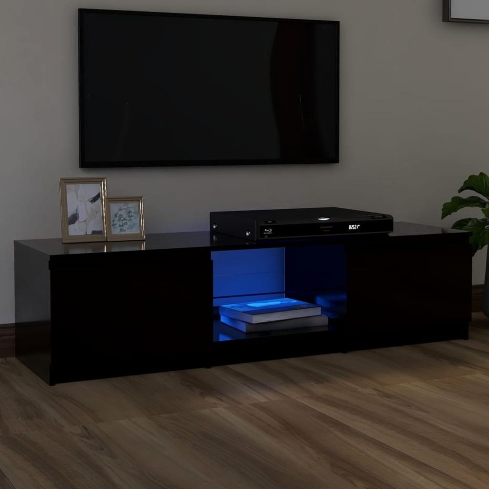 TV-Schrank mit LED-Leuchten Schwarz 140x40x35,5 cm Bild 1