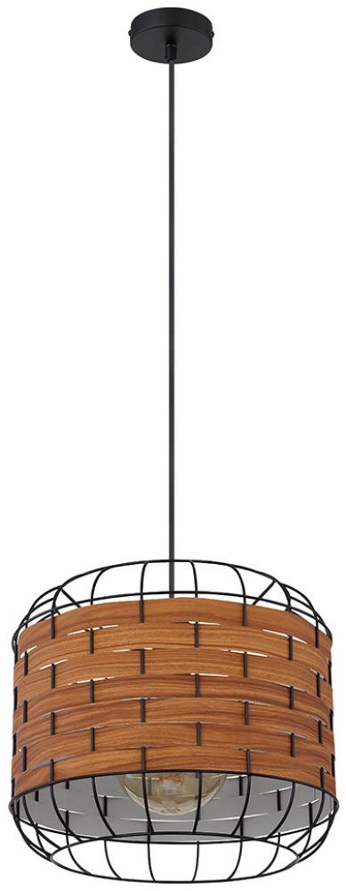 Hängeleuchte, Käfig-Design, Holzoptik braun, H 120cm Bild 1