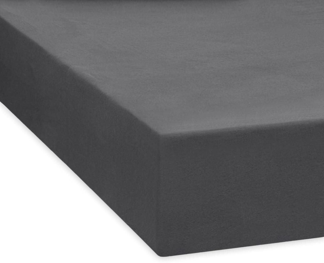 Traumschlaf Feinbiber Boxspring Spannbetttuch | 160x200 cm | anthrazit Bild 1