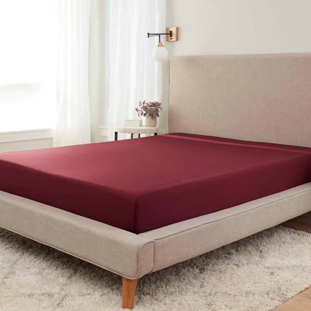 Hahn Haustextilien Jersey-Spannlaken Basic Größe 180-200 x 200 cm Farbe bordeaux Bild 1