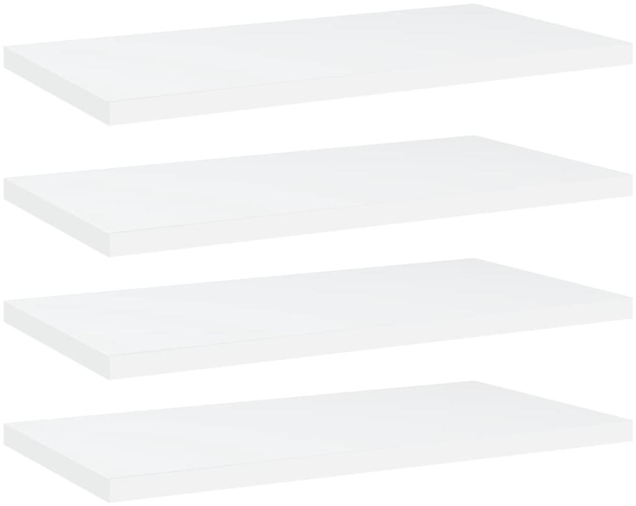 vidaXL Bücherregal-Bretter 4 Stk. Weiß 40x20x1,5 cm Holzwerkstoff Bild 1